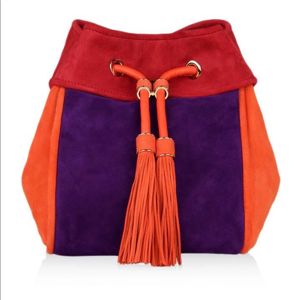 Salvatore Ferragamo Orange Purple Suede Haley Bag